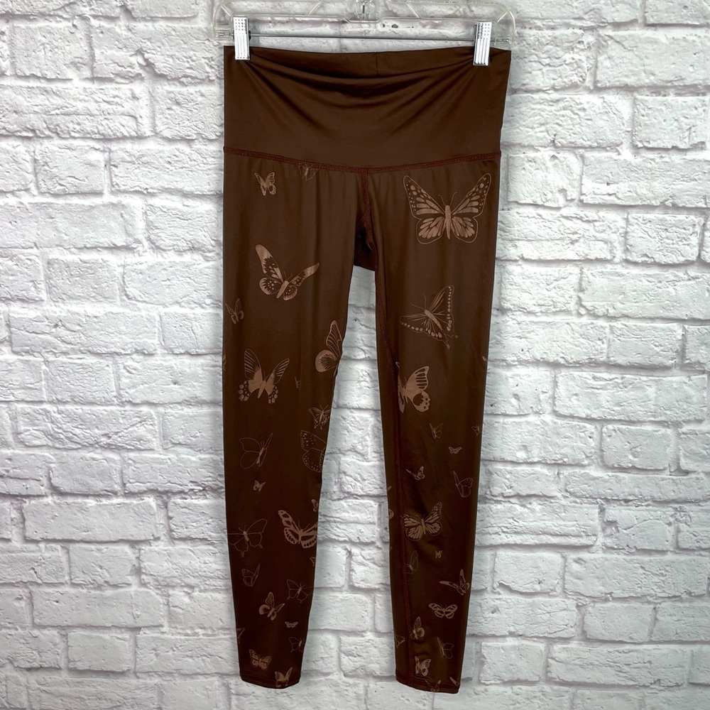 [Teeki] Here & Now Brown Butterfly Leggings **RARE PRINT**